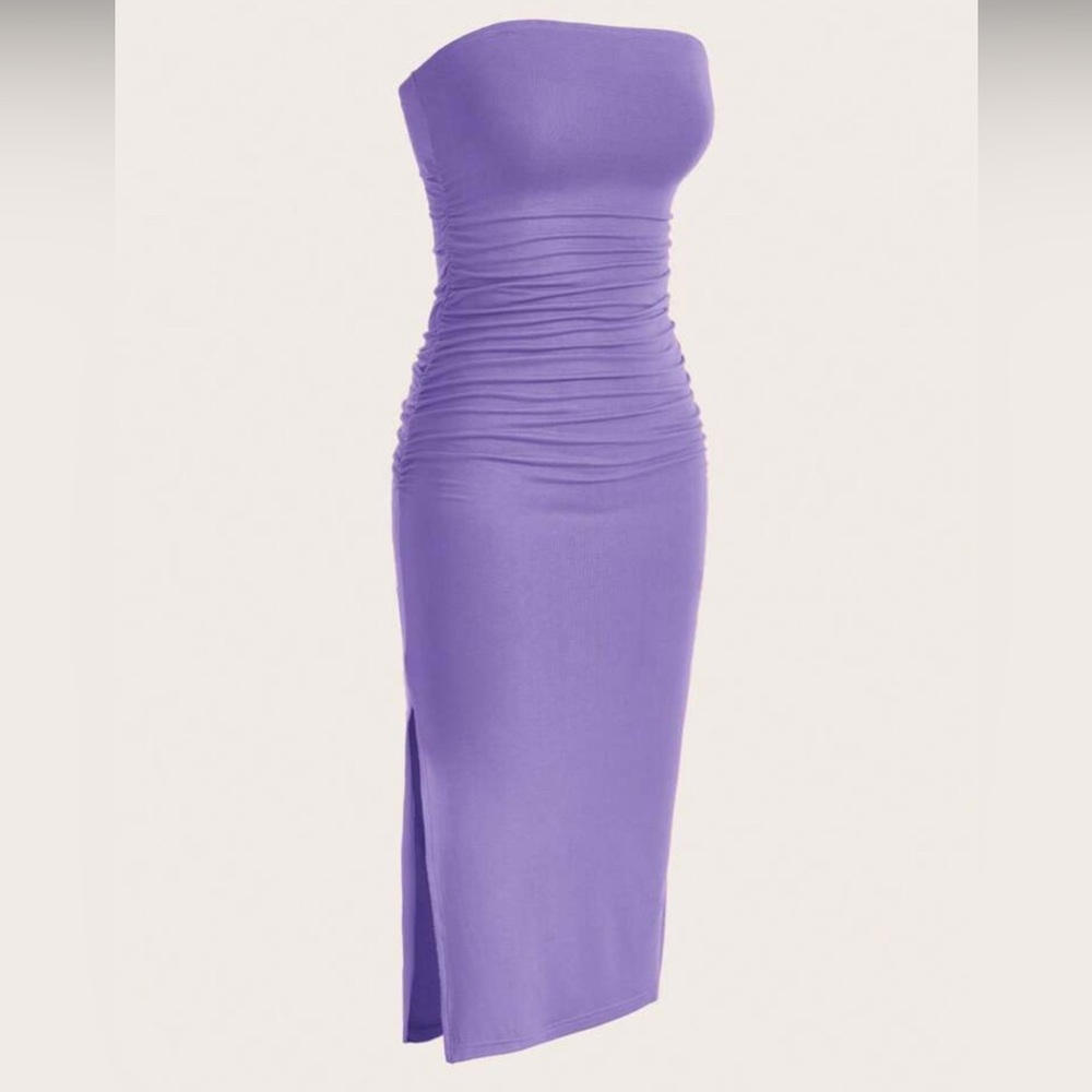 Split Thigh Tube Bodycon Dress